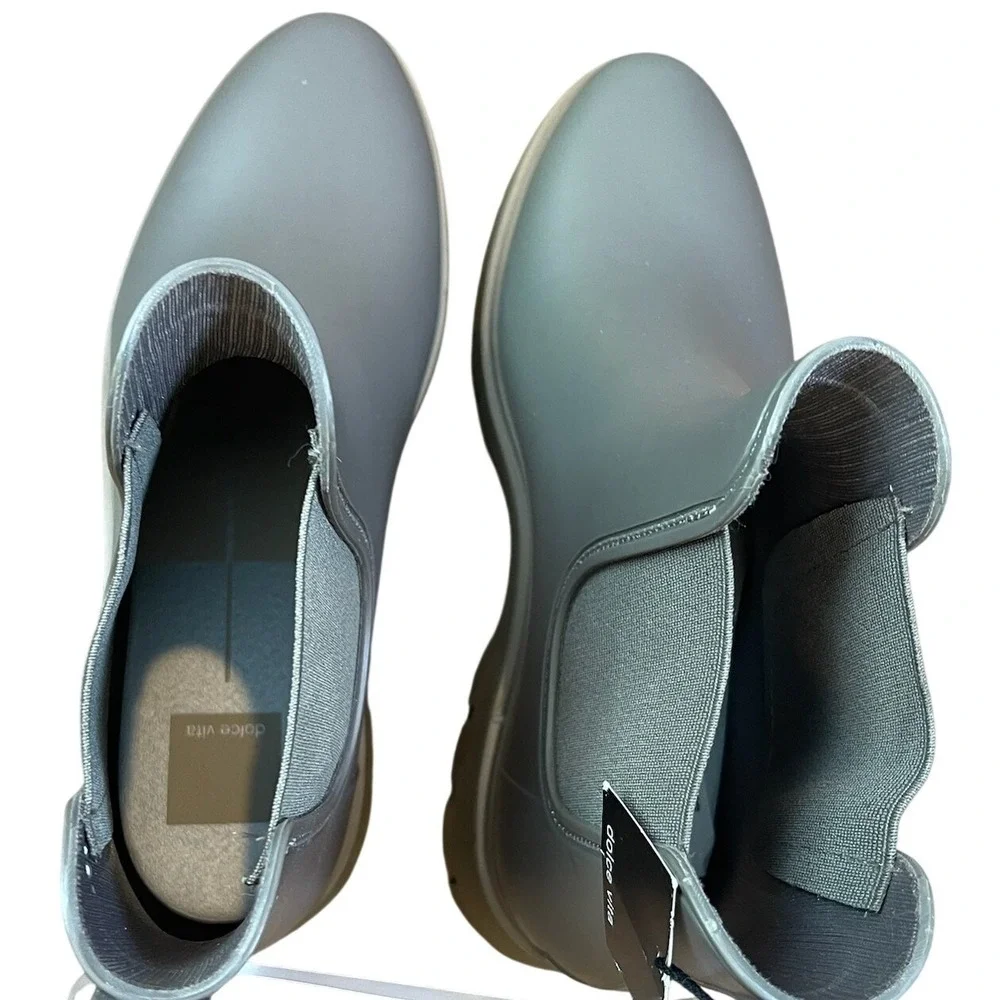 Dolce Vita Stormy Grey‎ Waterproof Lug Sole Chelsea Rain Boots Mens 11 NEW